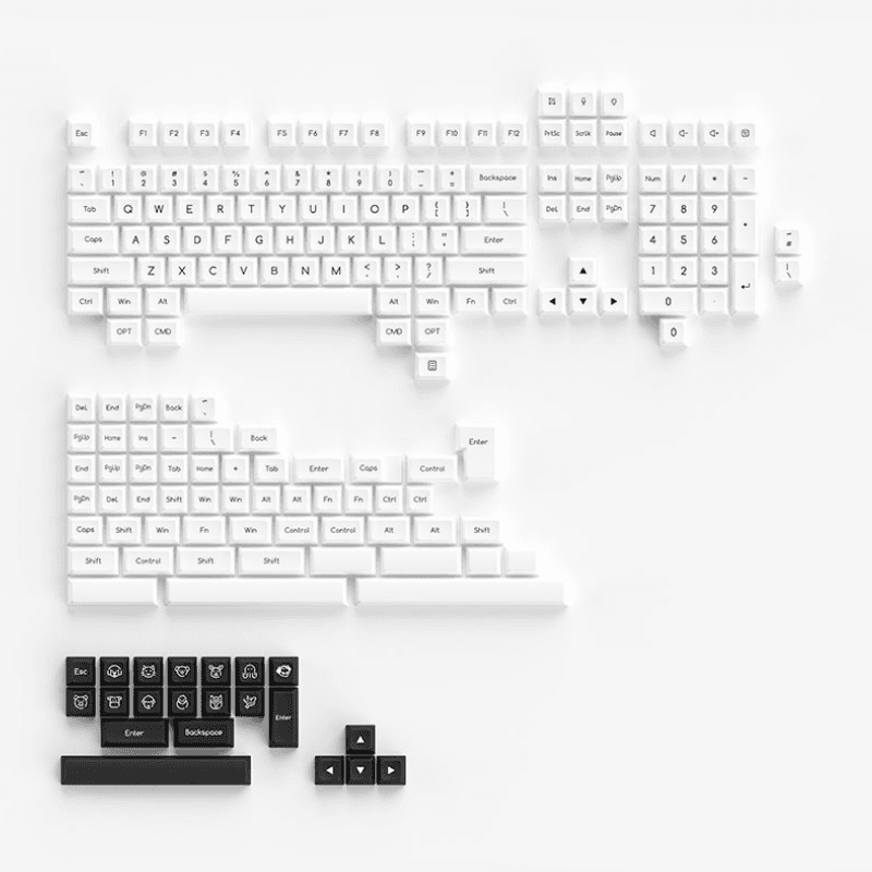 AKKO Keycap Set – Black on White BoW